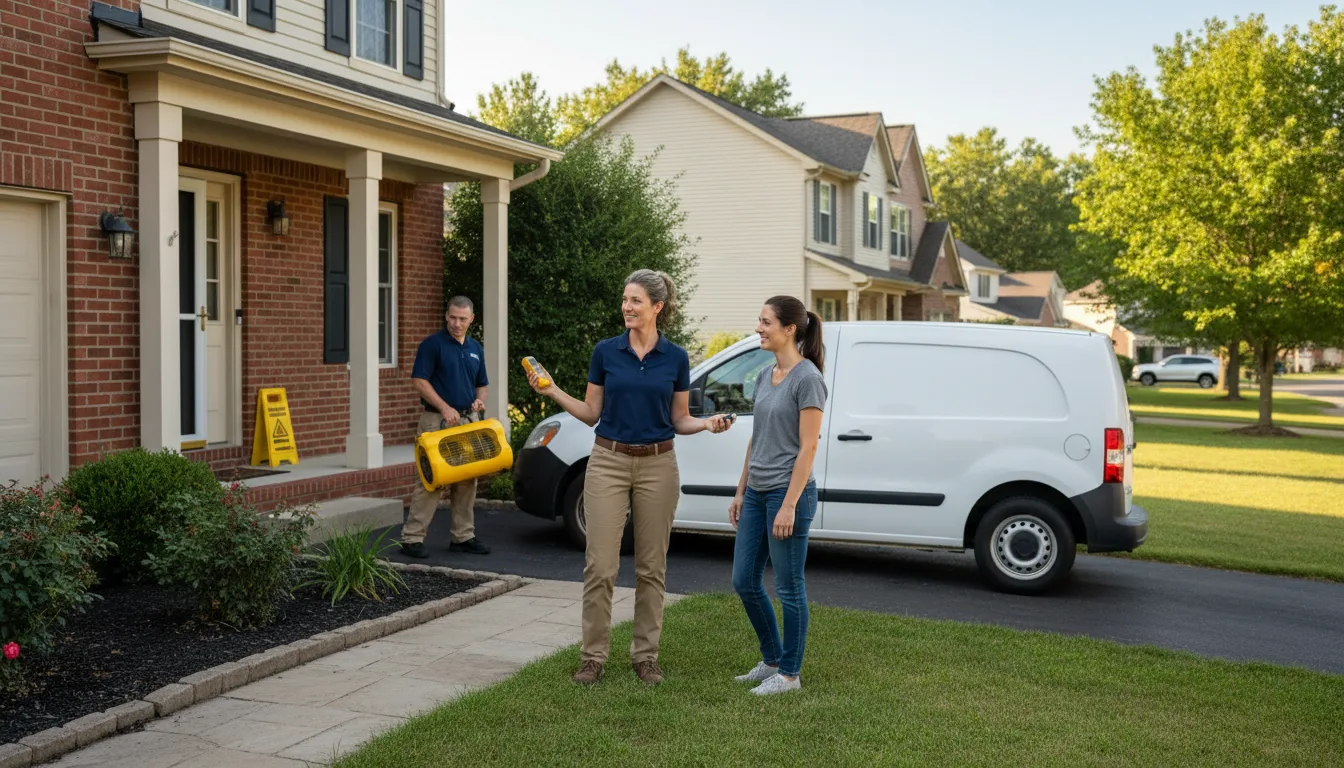 Residential water damage restoration in Sproul, PA